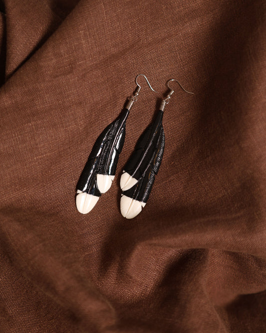 Hinerangi - Bone Earrings (80mm)