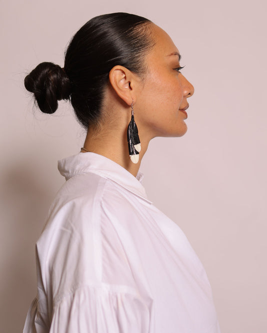 Hinerangi - Bone Earrings (80mm)