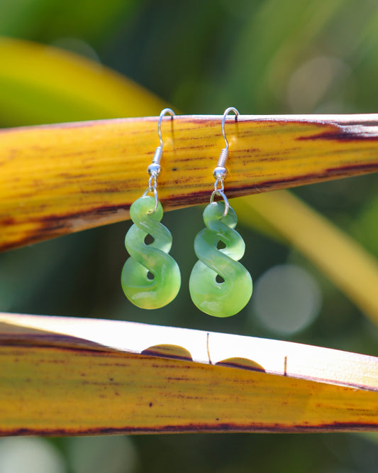 Pikorua - Pounamu Greenstone Earrings