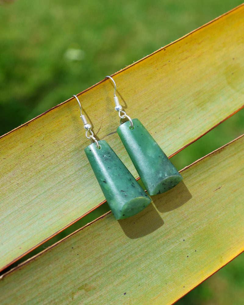 Toki - Pounamu Greenstone Earrings