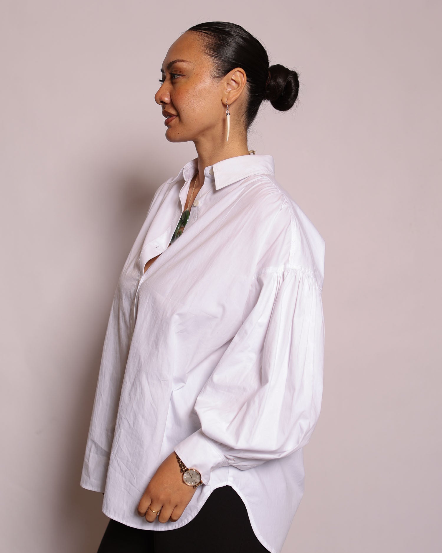 Te Aho Shirt - Mā White